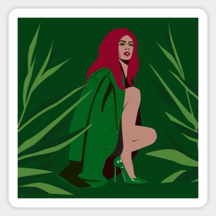 Green Fashion Art Sticker